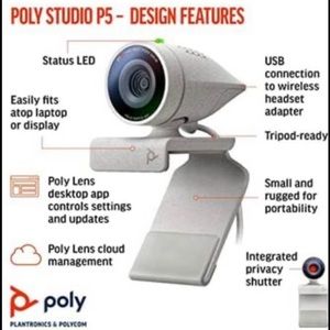 Poly Studio P5 Professional Webcam (Plantronics) - 1080p